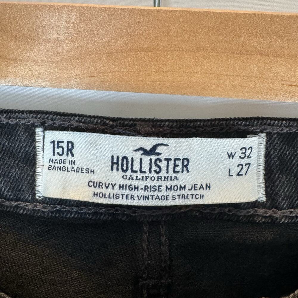 Hollister Women’s 15R High Rise Black Two-Toned Jeans Vintage Stretch 32x27 NWT - Picture 2 of 10